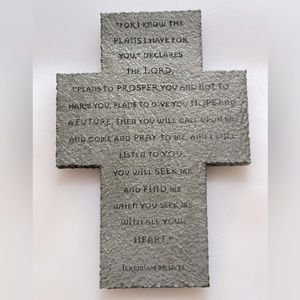 Zondervan Stone look Resin Cross with Scripture quote